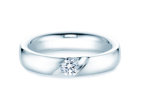 Anello di Fidanzamento Italic in 9K oro bianco con diamante 0,25ct H/SI