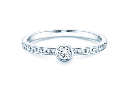 Anello di Fidanzamento Eternal Pavé in 18K oro bianco con diamanti 0,25ct G/SI