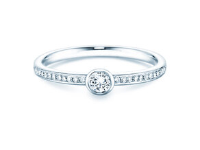 Anello di Fidanzamento Eternal Pavé in 18K oro bianco con diamanti 0,25ct G/SI