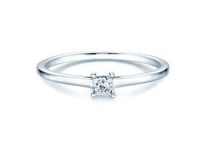 Anello di Fidanzamento Princess in 14K oro bianco con diamante 0,25ct G/SI