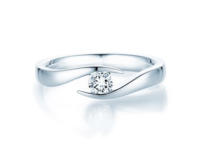 Anello di Fidanzamento Twist in 14K oro bianco con diamante 0,25ct G/SI