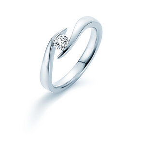 Anello di Fidanzamento Twist in 14K oro bianco con diamante 0,25ct G/SI