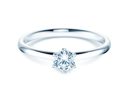 Anello di Fidanzamento Classic 6 in 18K oro bianco con diamante 0,30ct G/IF