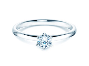 Anello di Fidanzamento Classic 6 in 18K oro bianco con diamante 0,30ct G/IF