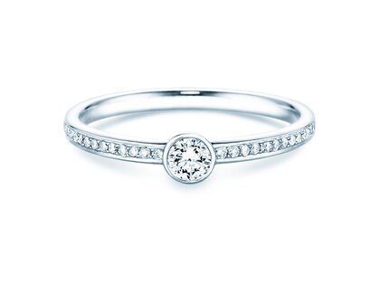 Anello di Fidanzamento Eternal Pavé in 18K oro bianco con diamanti 0,30ct G/SI