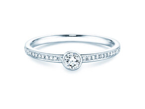 Anello di Fidanzamento Eternal Pavé in 18K oro bianco con diamanti 0,30ct G/SI
