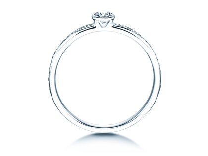 Anello di Fidanzamento Eternal Pavé in 18K oro bianco con diamanti 0,30ct G/SI