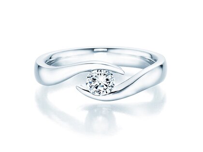 Anello di Fidanzamento Twist in 9K oro bianco con diamante 0,30ct H/SI