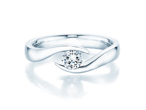 Anello di Fidanzamento Twist in 9K oro bianco con diamante 0,30ct H/SI
