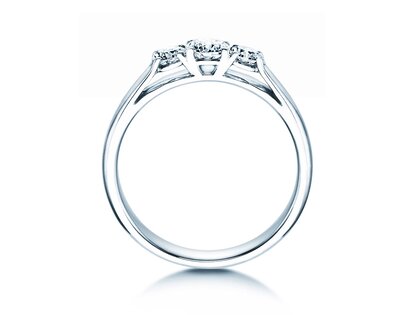 Anello di Fidanzamento 3 Stones in 14K oro bianco con diamanti 0,40ct G/SI