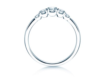 Anello di Fidanzamento 5 Diamonds in platino