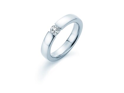 Anello di Fidanzamento Infinity in 18K oro bianco con diamante 0,40ct H/SI