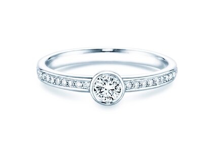 Anello di Fidanzamento Eternal Pavé in 14K oro bianco con diamanti 0,40ct G/SI