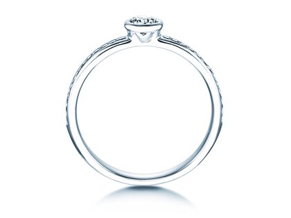 Anello di Fidanzamento Eternal Pavé in 14K oro bianco con diamanti 0,40ct G/SI