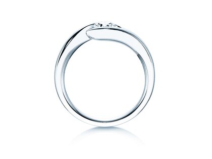 Anello di Fidanzamento Twist in 18K oro bianco con diamante 0,40ct H/SI