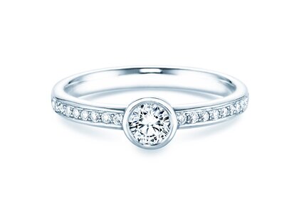 Anello di Fidanzamento Eternal Pavé in 18K oro bianco con diamanti 0,46ct G/SI