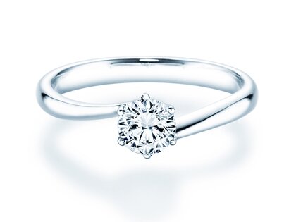 Anello di Fidanzamento Devotion in 14K oro bianco con diamante 0,50ct H/SI