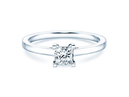 Anello di Fidanzamento Princess in 14K oro bianco con diamante 0,50ct G/SI
