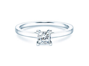 Anello di Fidanzamento Princess in 14K oro bianco con diamante 0,50ct G/SI