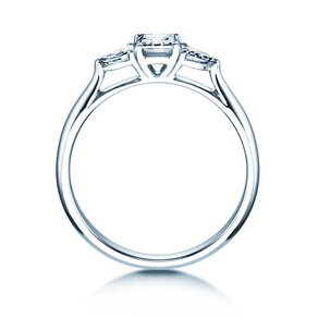 Anello di Fidanzamento Vivid Asscher in 14K oro bianco con diamanti 0,53ct G/SI
