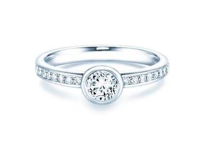 Anello di Fidanzamento Eternal Pavé in 18K oro bianco con diamanti 0,60ct G/SI