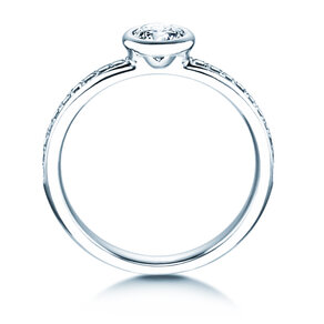Anello di Fidanzamento Eternal Pavé in 18K oro bianco con diamanti 0,60ct G/SI
