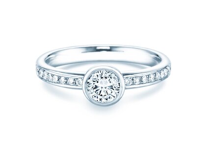 Anello di Fidanzamento Eternal Pavé in 14K oro bianco con diamanti 0,70ct G/SI
