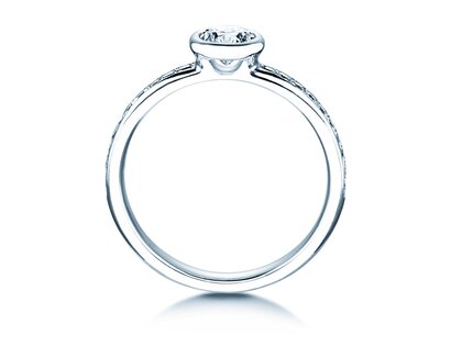 Anello di Fidanzamento Eternal Pavé in 14K oro bianco con diamanti 0,70ct G/SI
