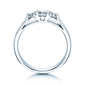 Anello di Fidanzamento 3 Stones in 18K oro bianco con diamanti 0,75ct G/SI