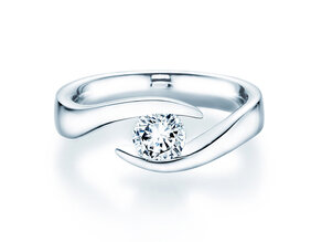 Anello di Fidanzamento Twist in 9K oro bianco con diamante 0,75ct H/SI