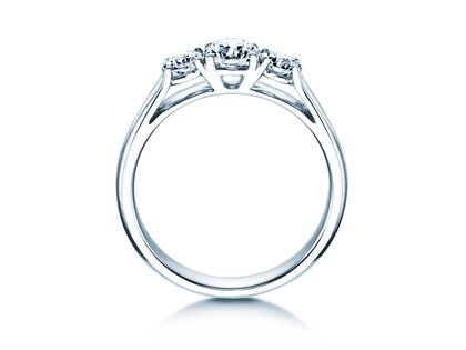 Anello di Fidanzamento 3 Stones in 18K oro bianco con diamanti 1,00ct G/SI