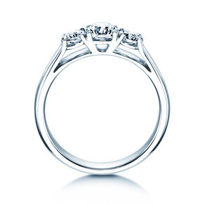 Anello di Fidanzamento 3 Stones in 18K oro bianco con diamanti 1,00ct G/SI