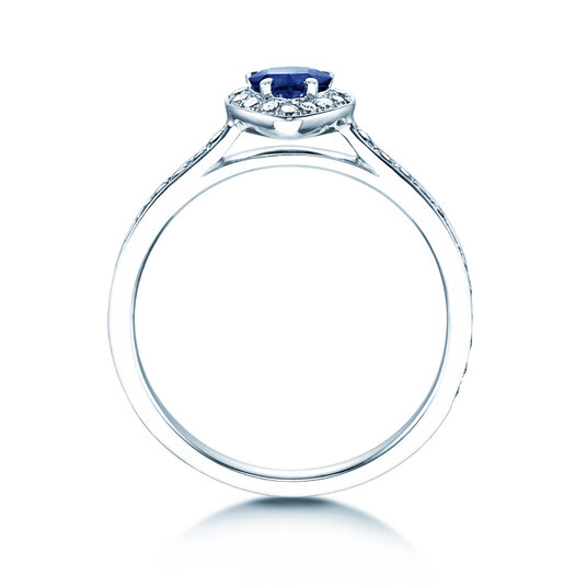 Anello di Fidanzamento Heart Saphir in platino