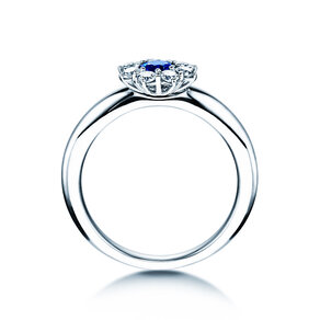 Anello di Fidanzamento Lovely in 14K oro bianco con zaffiro 0,33ct e diamanti 0,40ct