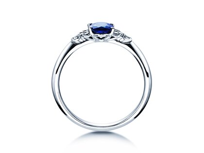 Anello di Fidanzamento Vivid in 14K oro bianco con zaffiro 1,00ct e diamanti 0,12ct