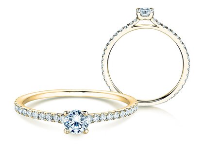 Anello di Fidanzamento Pure Diamond in 9K oro giallo con diamanti 0,54ct G/SI