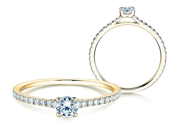 Anello di Fidanzamento Pure Diamond in 9K oro giallo con diamanti 0,54ct G/SI