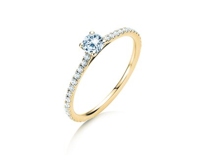 Anello di Fidanzamento Pure Diamond in 9K oro giallo con diamanti 0,54ct G/SI