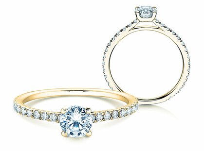 Anello di Fidanzamento Pure Diamond in 18K oro giallo con diamanti 0,82ct