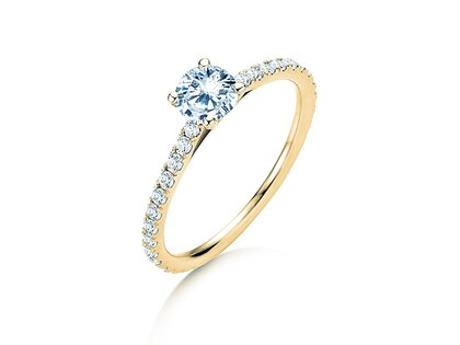 Anello di Fidanzamento Pure Diamond in 14K oro giallo con diamanti 0,92ct G/SI