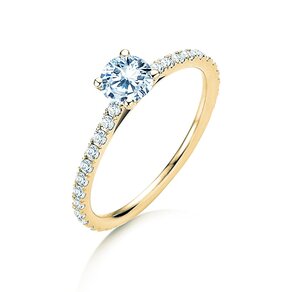 Anello di Fidanzamento Pure Diamond in 14K oro giallo con diamanti 0,92ct G/SI