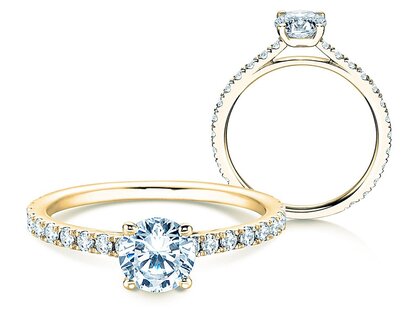 Anello di Fidanzamento Pure Diamond in 14K oro giallo con diamanti 1,17ct G/SI