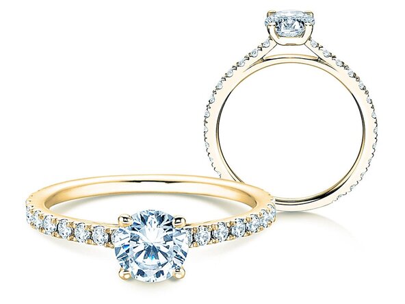 Anello di Fidanzamento Pure Diamond in 14K oro giallo con diamanti 1,17ct G/SI