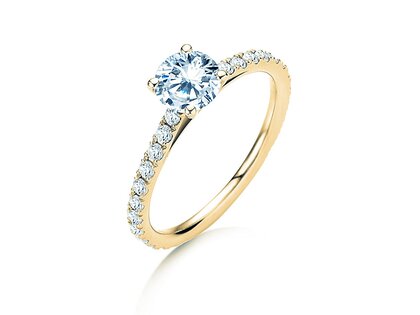 Anello di Fidanzamento Pure Diamond in 14K oro giallo con diamanti 1,17ct G/SI