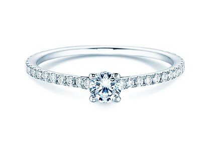 Anello di Fidanzamento Pure Diamond in 9K oro bianco con diamanti 0,54ct G/SI