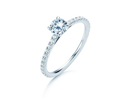 Anello di Fidanzamento Pure Diamond in 14K oro bianco con diamanti 0,92ct G/SI