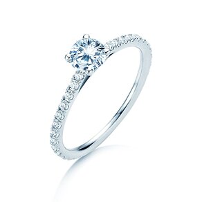 Anello di Fidanzamento Pure Diamond in 14K oro bianco con diamanti 0,92ct G/SI