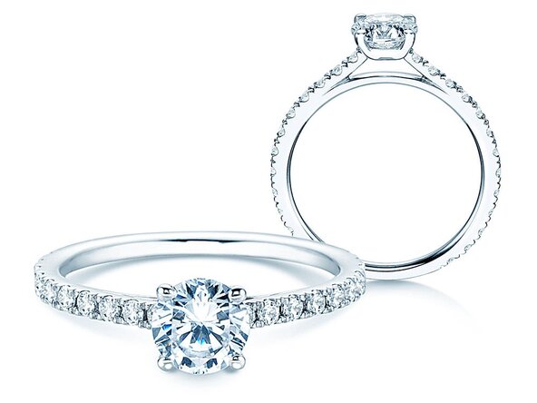 Anello di Fidanzamento Pure Diamond in 18K oro bianco con diamanti 1,48ct G/SI