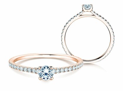 Anello di Fidanzamento Pure Diamond in 9K oro rosa con diamanti 0,49ct G/SI