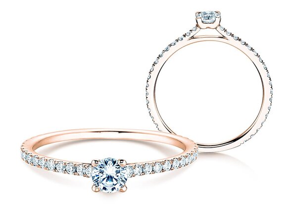 Anello di Fidanzamento Pure Diamond in 9K oro rosa con diamanti 0,54ct G/SI